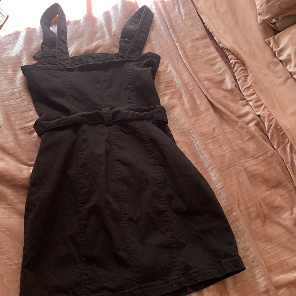 Divided Black Zip Up Dress - Picture 5 of 8